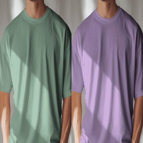 Oversized T-Shirt Solid - Saga Green & Lavender