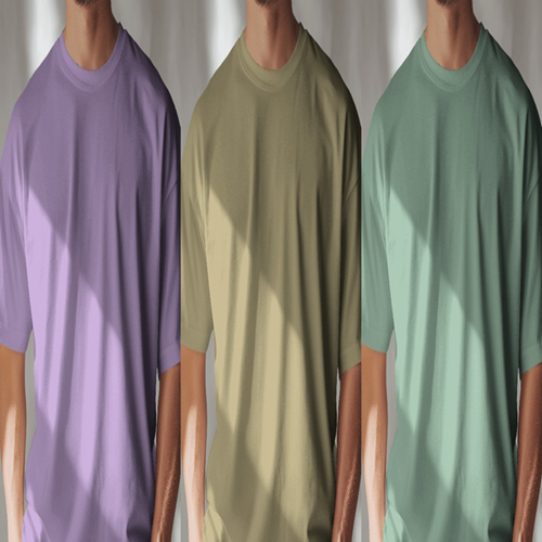 Oversized T-Shirt Solid - Saga Green, Lavender & Gold Yellow