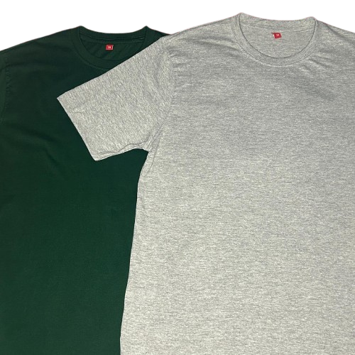 Solid Classic T-Shirt R Neck - Grey &  Bottle Green