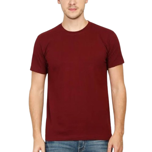 Maroon Plain Round Neck T-Shirt